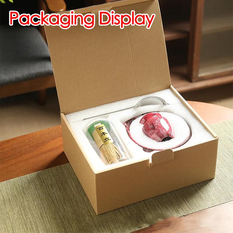 6PCS/Set Matcha Blender Set Bamboo Tea Whisk Matcha Brush Ceramic Bowl Teaspoon Whisk Holder Teaware for DIY Tea-Making Tools