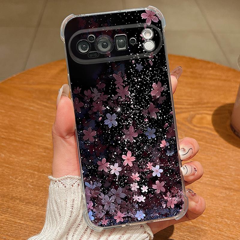 Cherry Blossom Printed TPU Phone Case For Google Pixel 9 Pro Pixel 9 Pro XL Soft Silicone Transparent Cover For Google Pixel 9A Google Pixel 9