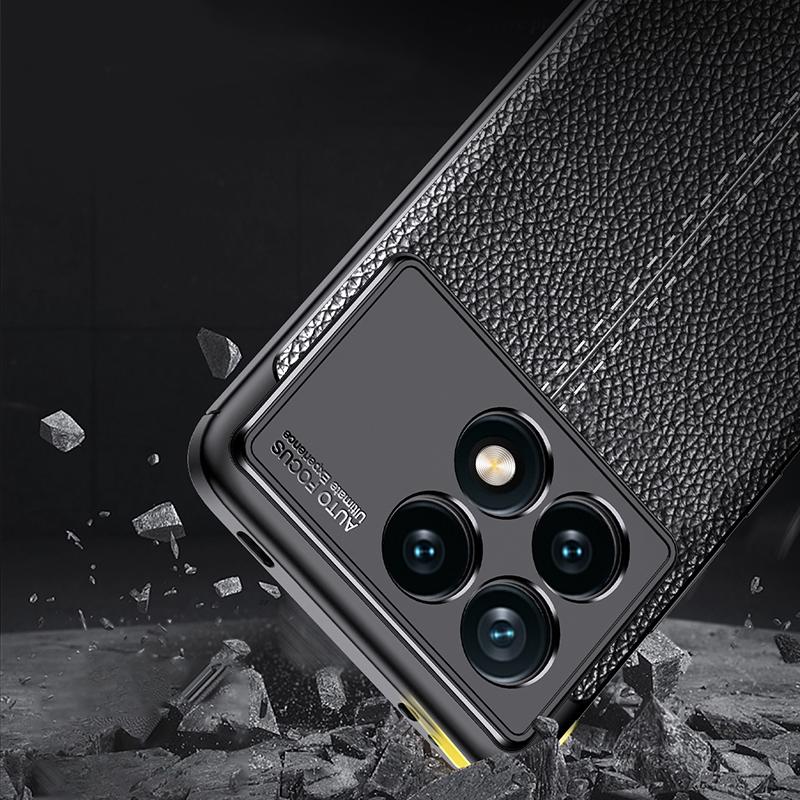 For Xiaomi Redmi K70E 5G/Poco X6 Pro 5G Case Anti-drop TPU Litchi Texture Cell Phone Cover