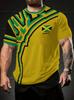 Jamaican Flag Hummingbird 3D Printed Men's Short-Sleeved T-Shirt - Patriotic Casual Streetwear Shirt