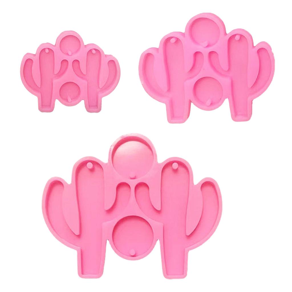 Handmade Cactus Silicone Mold  Crystal Earring Pendant Mould Hangings Keychain Molds Epoxy Resin Jewelry Making Tool