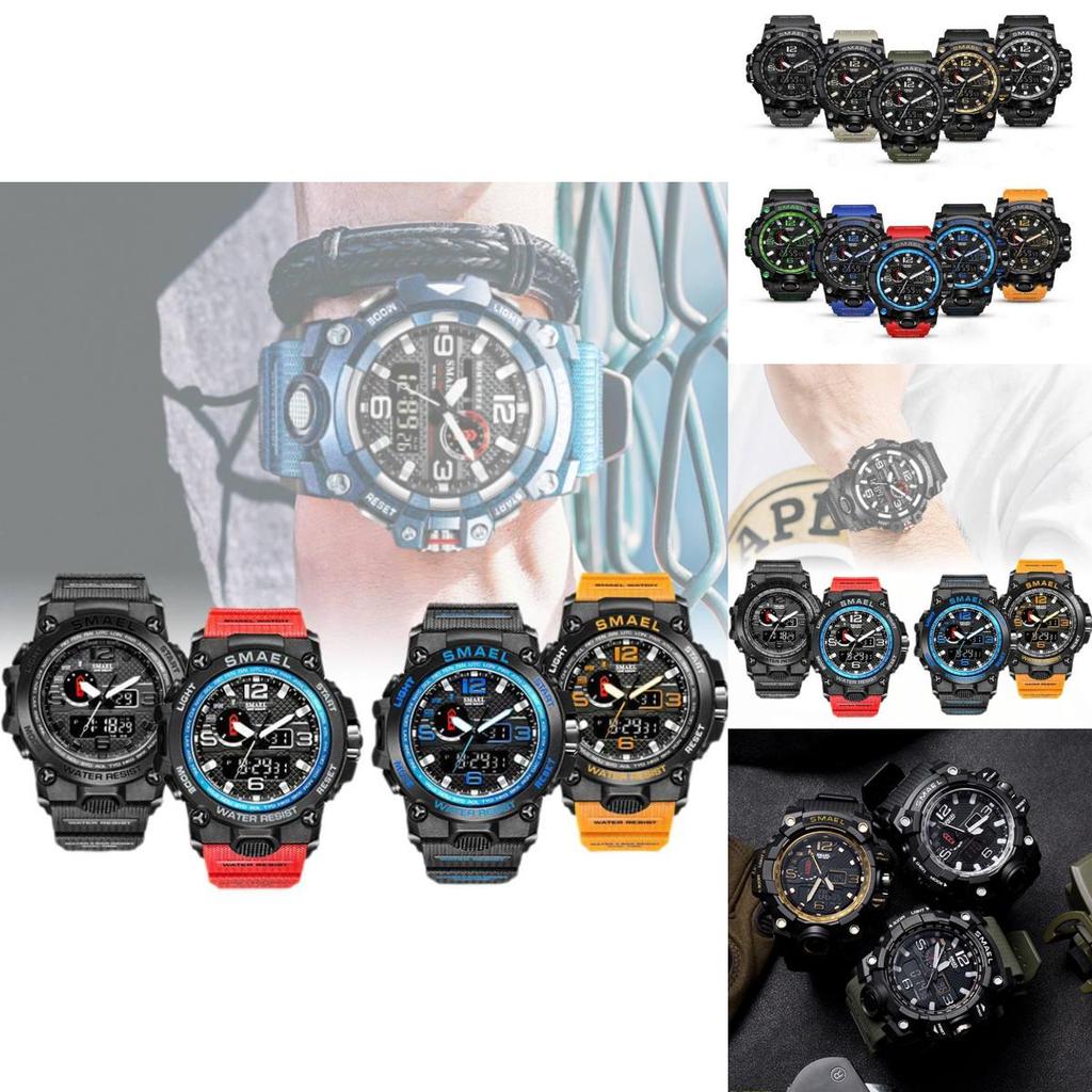 Rugged Smael Men's Military Watch Luminous Alarm Sport Wristwatch Durable 50m Waterproof