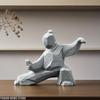 Tai Chi Master Figurine Creative Chinese Style Stone Statue Tabletop Decorations Tea Pet for Tea Lovers Home Office