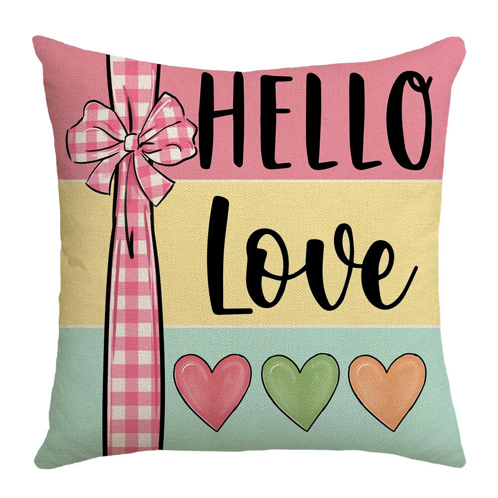New Valentine's Day Pillow Love Cushion Home Cartoon Print Pillow Case Sofa Bedside Cushion