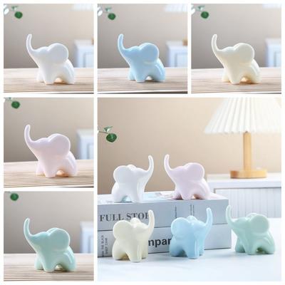 Ornaments Elephant Ceramics Crafts Model Luxury Style Animal Feng Shui Decor  Home Interior Decor
