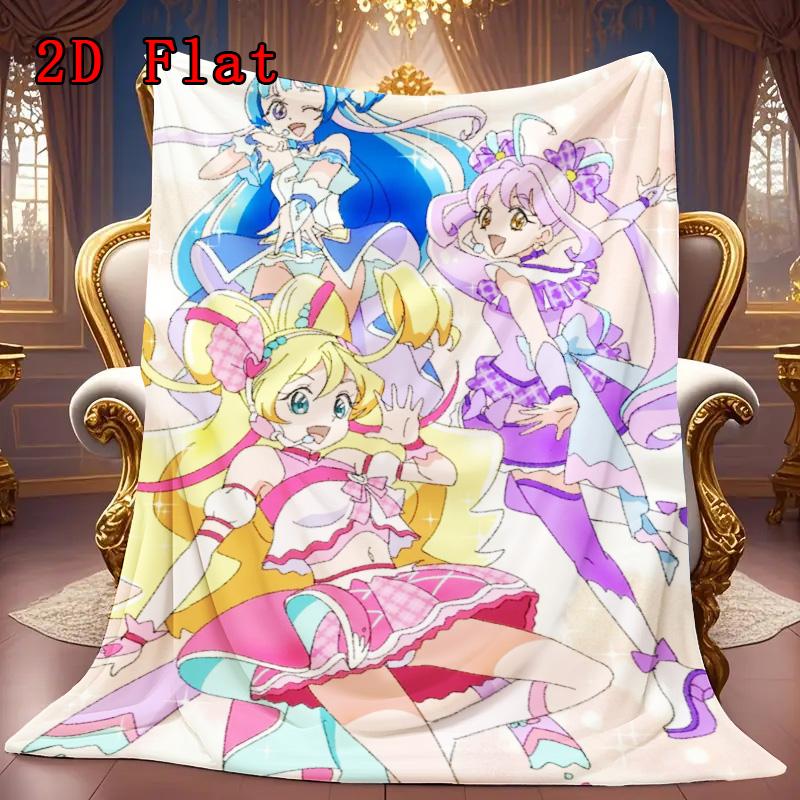 You and the Pretty Cure idols 2D Flat Pattern Flannel Blanket High quality All Seasons Warmth and Comfort Perfect for Christmas Gifts.MMT0918478