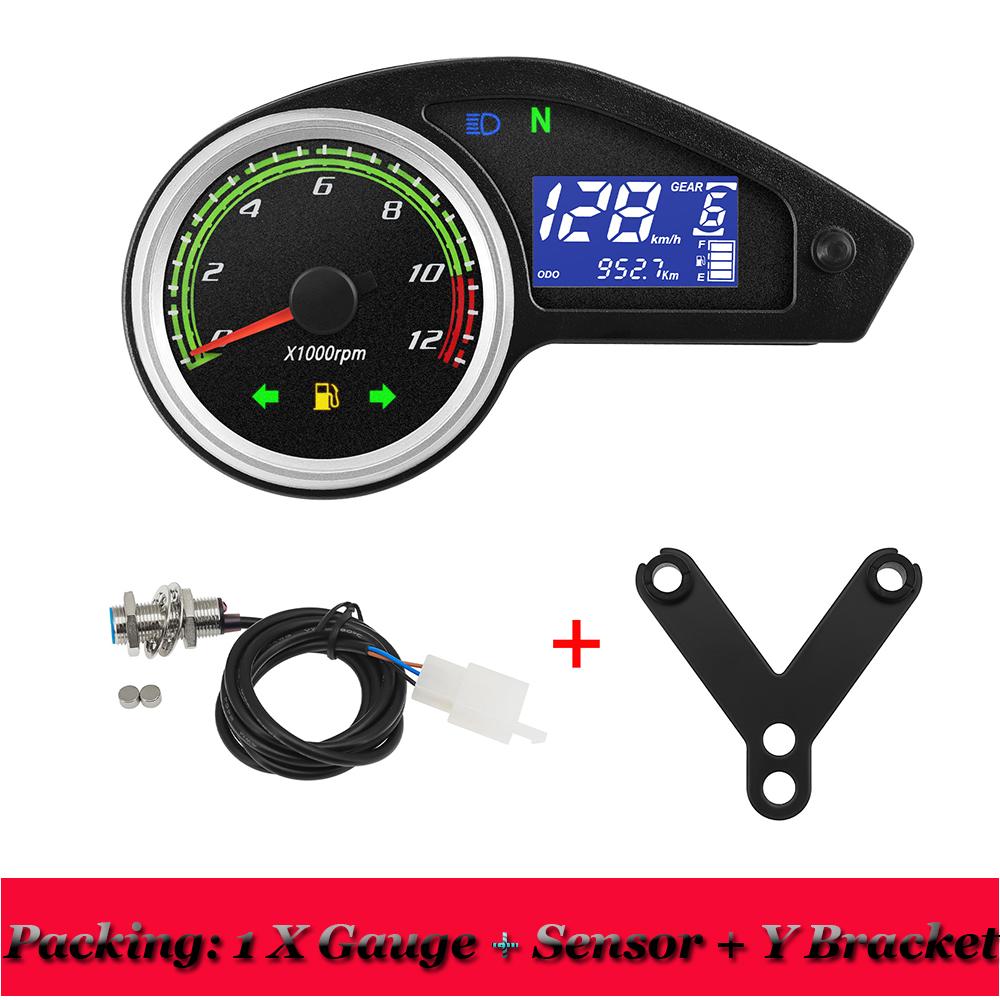 Contoare digitale noi pentru motociclete Vitezometru LCD Tahometru Panou de instrumente Indicator de nivel al combustibilului MPH Km/h Tablou de bord pentru 2-4 cilindri