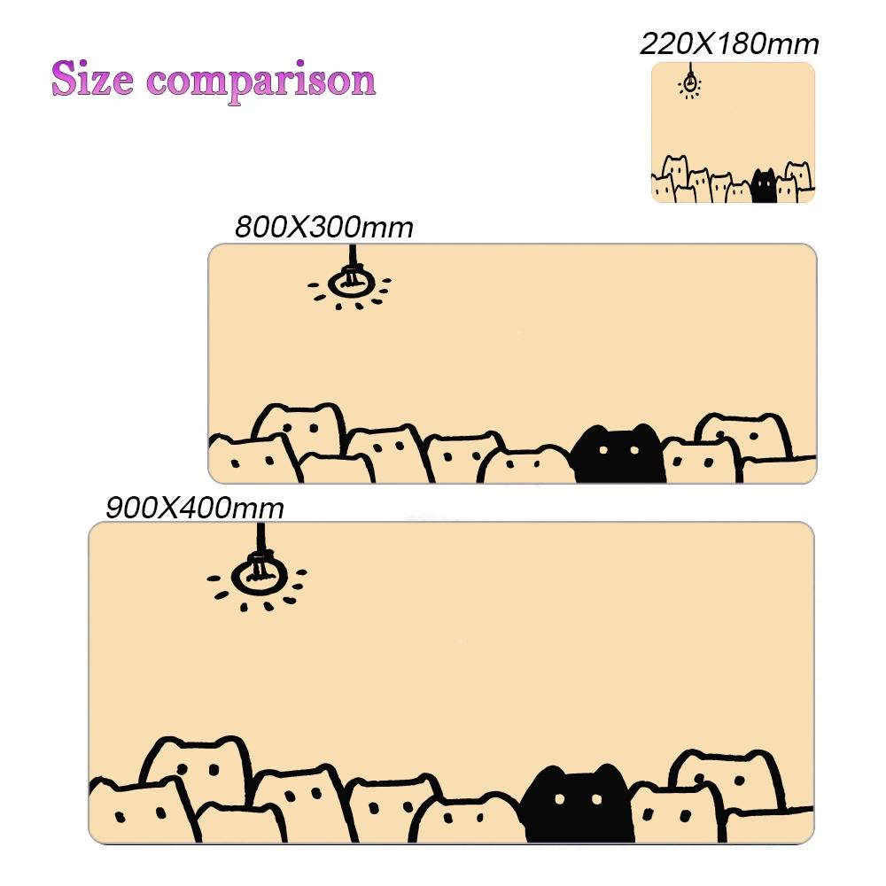 Simple Line Cat Mouse Pad Large Computer Office Game Table Mats Xxl Rubber Antislip Gaming Keyboard Mousepads Desk Pads 40x90