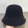 Retro Jednobarevný Klobouk Bucket Dámský Plyšový Pletený Klobouk Bucket Zimní Termální Klobouk Basin Dámský