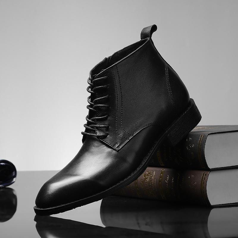 Premium Handcrafted Full-Grain Leather Oxford Boots, Classic Dress Shoes, Sleek Formal Style for Business Meetings & Office Wear