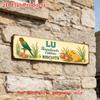 2D Flat LU Biscuits Parrot Retro Metal Tin Sign 15.75x3.94in Vintage French Bakery Cafe Kitchen Rustic Iron Wall Decor