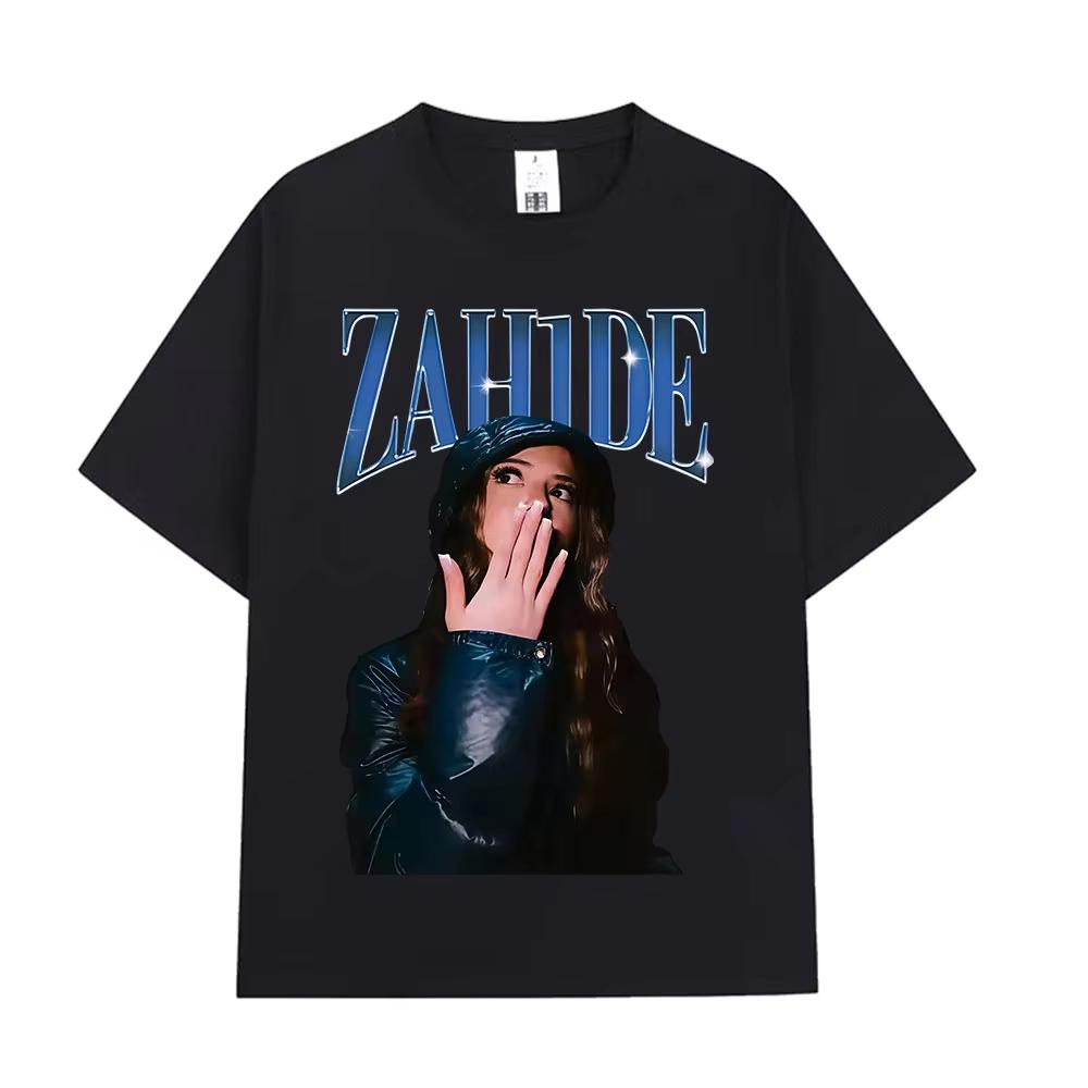 Zahide Merch Graphic Print Unisex Fashion High‑Quality Pure Cotton Loose Short‑Sleeve Harajuku‑Style Women And Men T-shirt