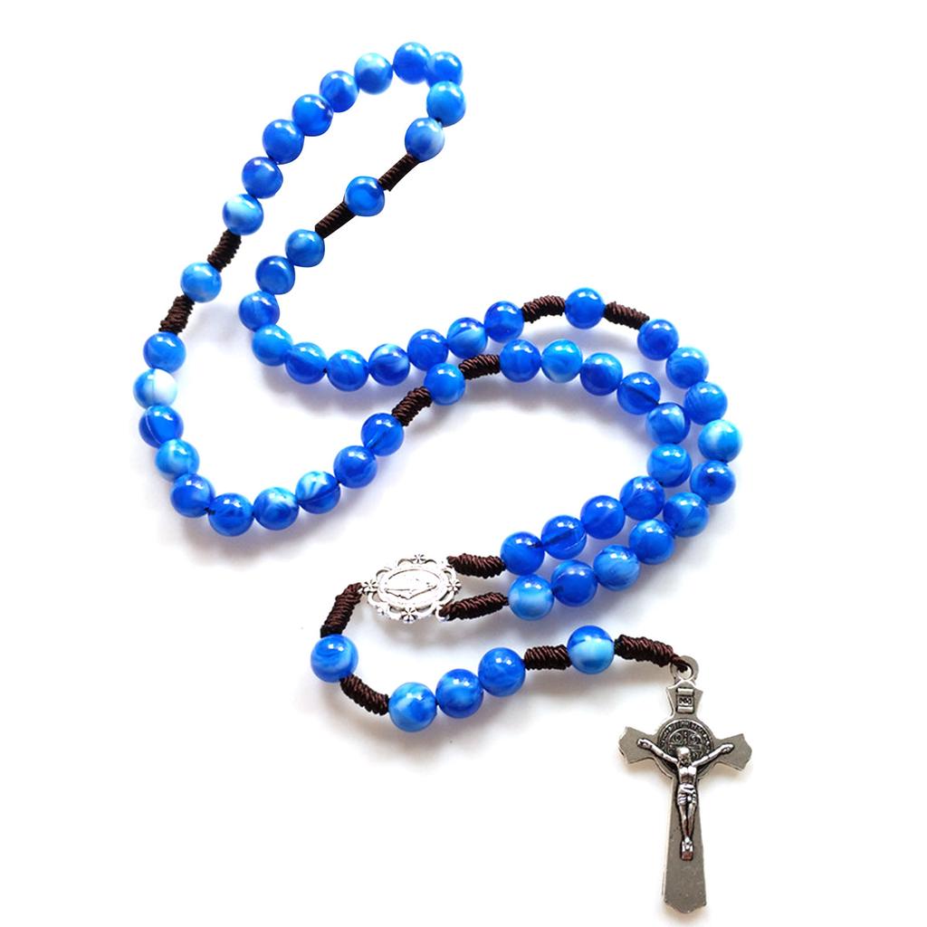 Catholic Beads Rosary Lourdes Medal and for Cross Religious Amulet for Girls Wom