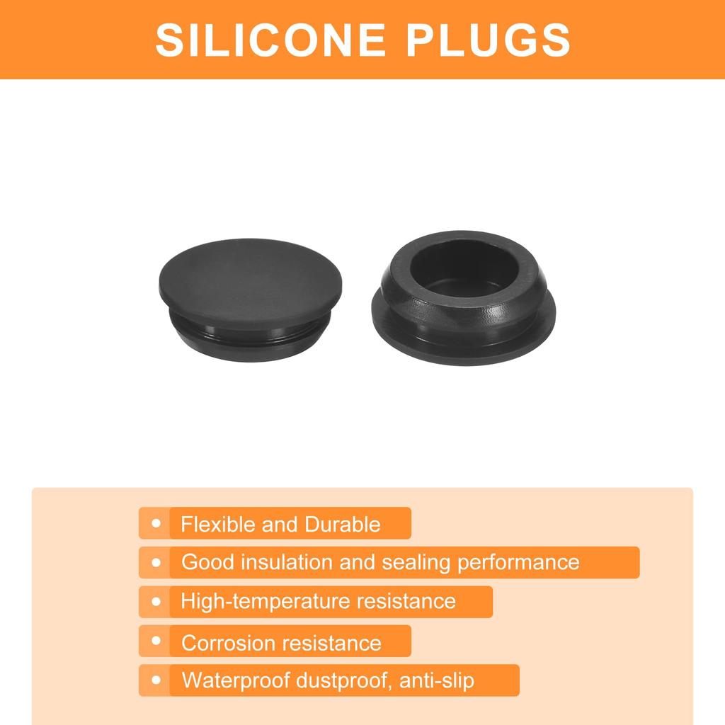 uxcell Silicone Stoppers, Rubber Stoppers, Compatible Diameters 0.6 - 0.6 Inches (14.5 - 15.5