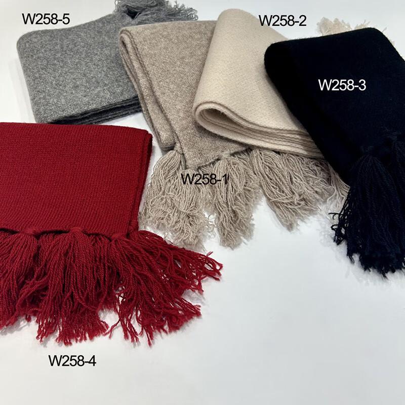 G·TENNA NX-W258 Unisex Solid Wool Scarf with Tassels