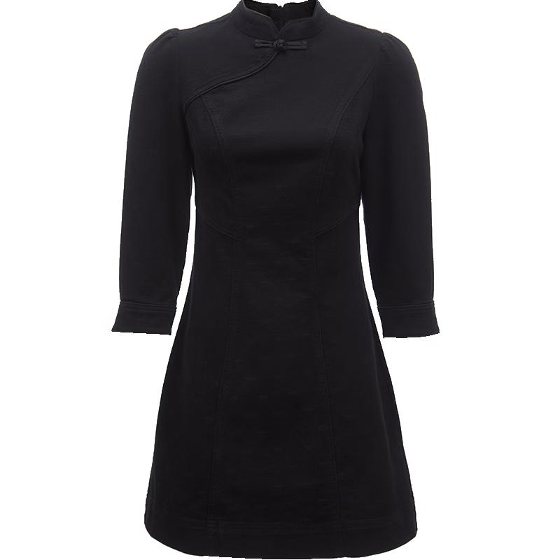 

ONLY 2024 Spring Active Dyed Stand Collar Puff Sleeve Short Denim Dress M