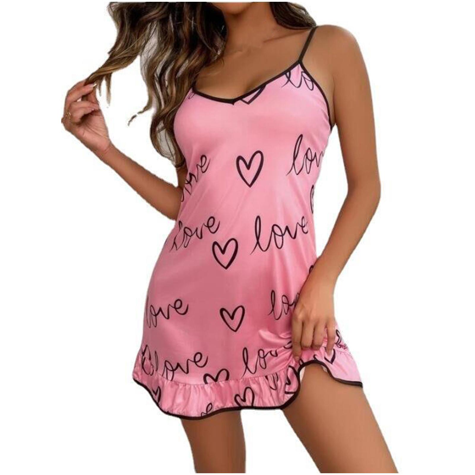 

Женская мода, сексуальный кружевной принт, беспроводной бюстгальтер, сексуальная одежда для дома, ночная рубашка на подтяжках XXL розовый