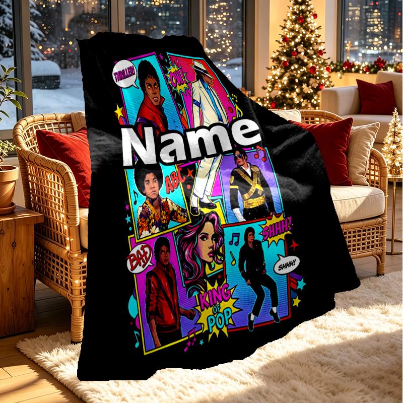 Individuell personalisierte Michael Jackson Print Decke, Heimdekoration, Schlafzimmer, Sofa, Camping, Couch, Geschenke für Geburtstag Weihnachten