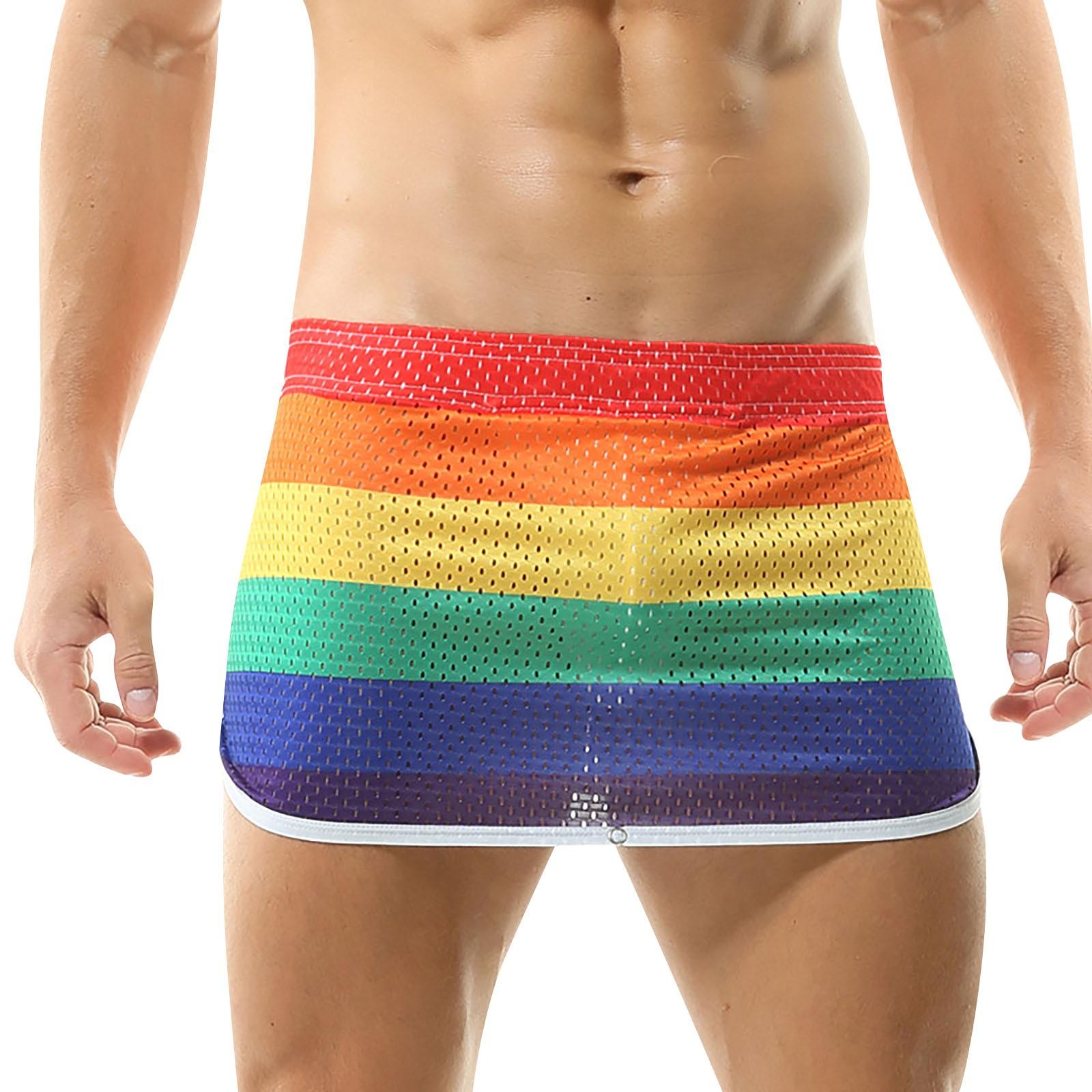 Men s Sexy Pants, Fashionable Shorts, Jeans, Printed Large-sized Low Waisted Elastic Underwear S