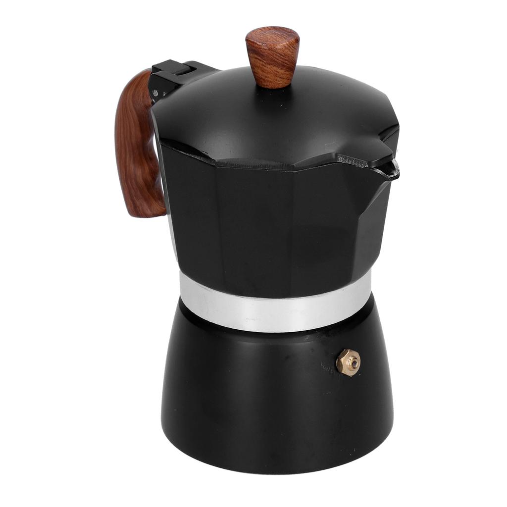 Aluminum Alloy Moka Pot Portable Coffee Pot with Heat Insulation Handle for Home Office