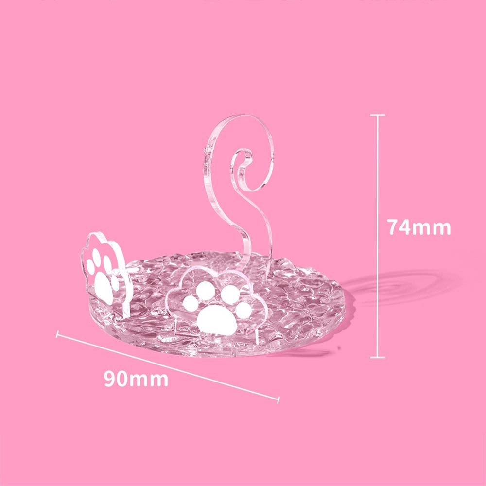 58mm Cute Cat Photo Frame Water Ripple Acrylic Badge Display Stand Rotatable Binder Button Pin Frame Desktop Anime Pin Holder