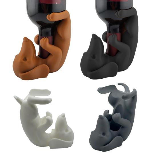 Wine Bottle Holder Cute Resin Dog Wine Rack Bar Decor Sturdy Stable
