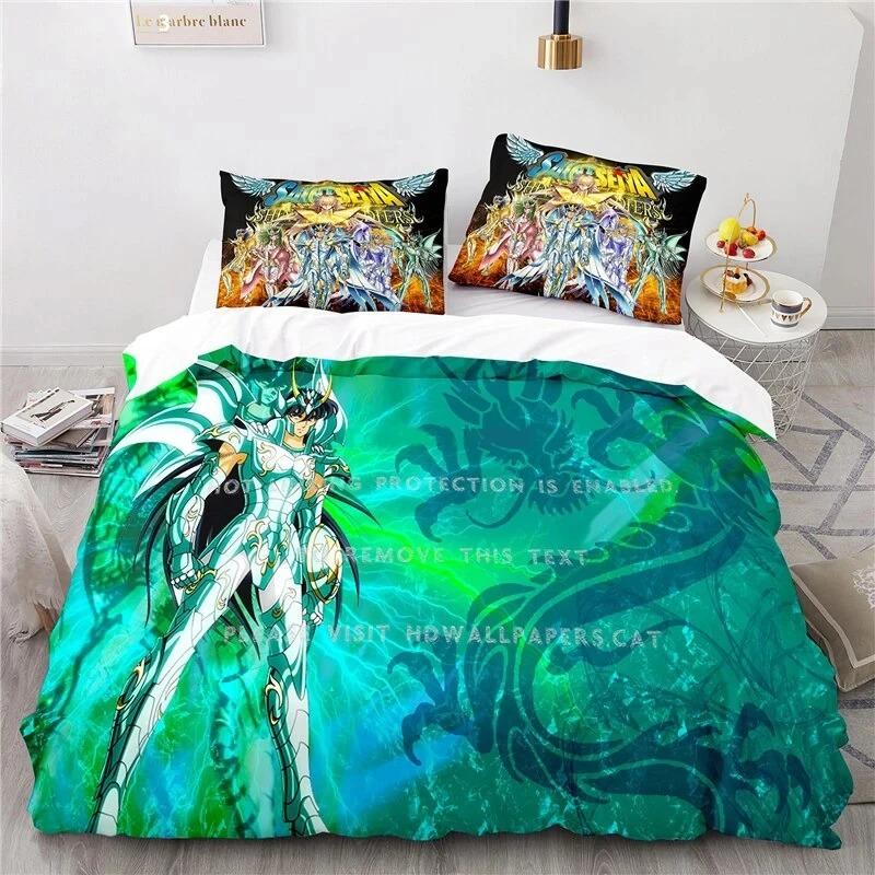 Anime Saint Seiya LOST CANVAS Bedding Set Duvet Cover Bed Set Quilt Cover Pillowcase Comforter king Queen Size Boys Adult