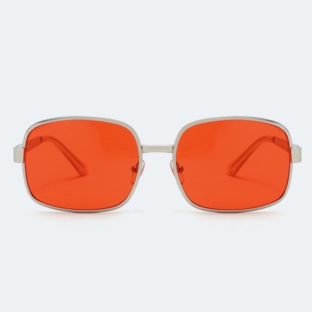 Occhiali da sole retrò con montatura quadrata grande Occhiali da sole in metallo Unisex