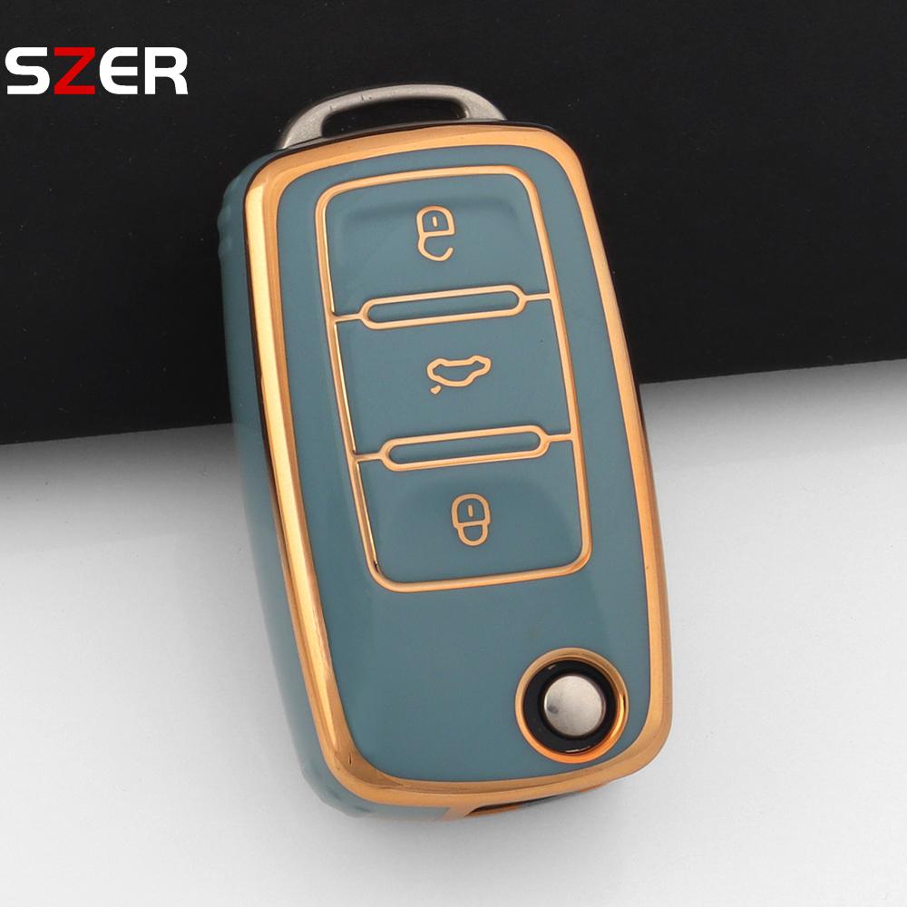 For Vw Volkswagen Polo Tiguan Passat B5 B6 B7 Golf 4 5 6 Mk6 Jetta Lavida Skoda Octavia Seat Leon Altea Tpu Car Key Case Cover
