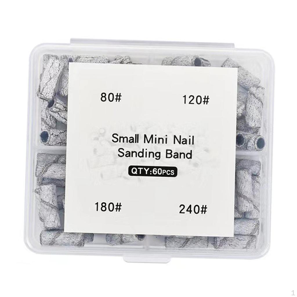 60 Nail Sanding Bands for Professional Manicure Equipment with 3mm Bearings