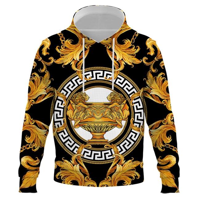 Männer Frau Goldene Leopard 3D drucken Hoodies Sweatshirts Mode Kapuzen Hip Hop Herren Marke Hoodie luxus Streetwear dropshiping