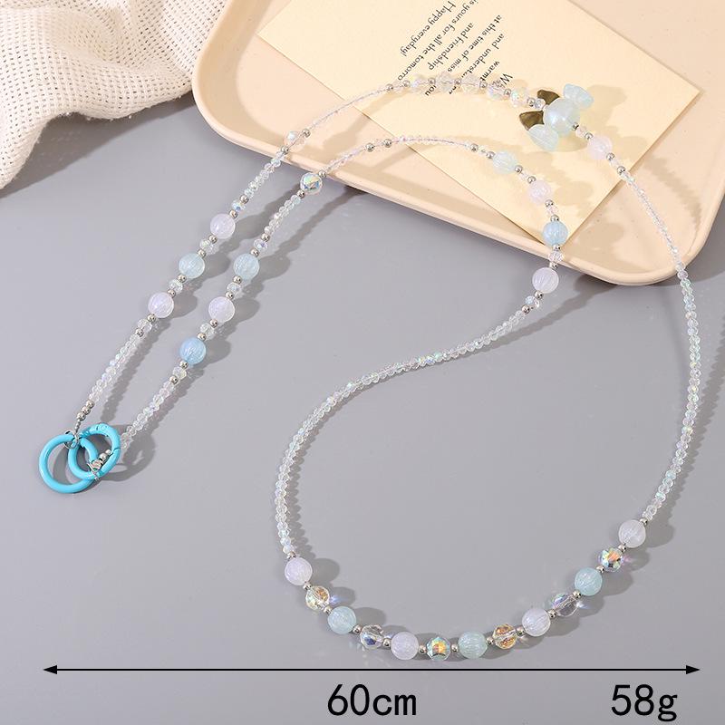 Yi Lian Acrylic Beaded Phone Chain: Pearl Crossbody Strap Charm for Women