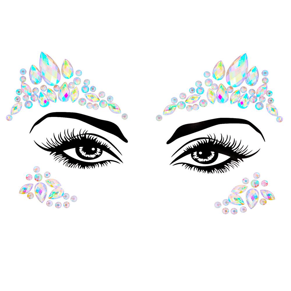 Crystal Tattoo Sticker Glitter Eyeliner Eyebrow Makeup Face Eyes Diamond Temporary Tattoo Rock Rhinestone 3D Eyeliner Stickers