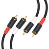 2RCA Male To 2RCA Male Sound Speaker Adapter Splitter Cable Gold Plated Metal Shell Flexible Stereo Sound Transmissio