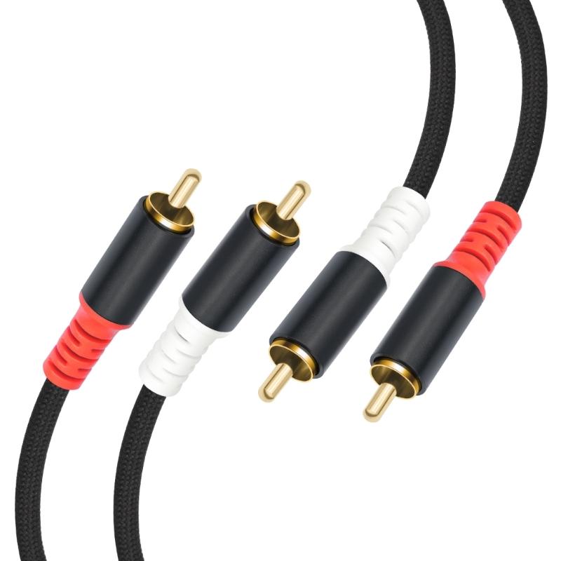 2RCA Male To 2RCA Male Sound Speaker Adapter Splitter Cable Gold Plated Metal Shell Flexible Stereo Sound Transmissio