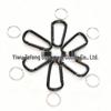 Cross-Type Black Electrophoresis Climbing Buckle with 6D Thickened Hook Keychain Ornament