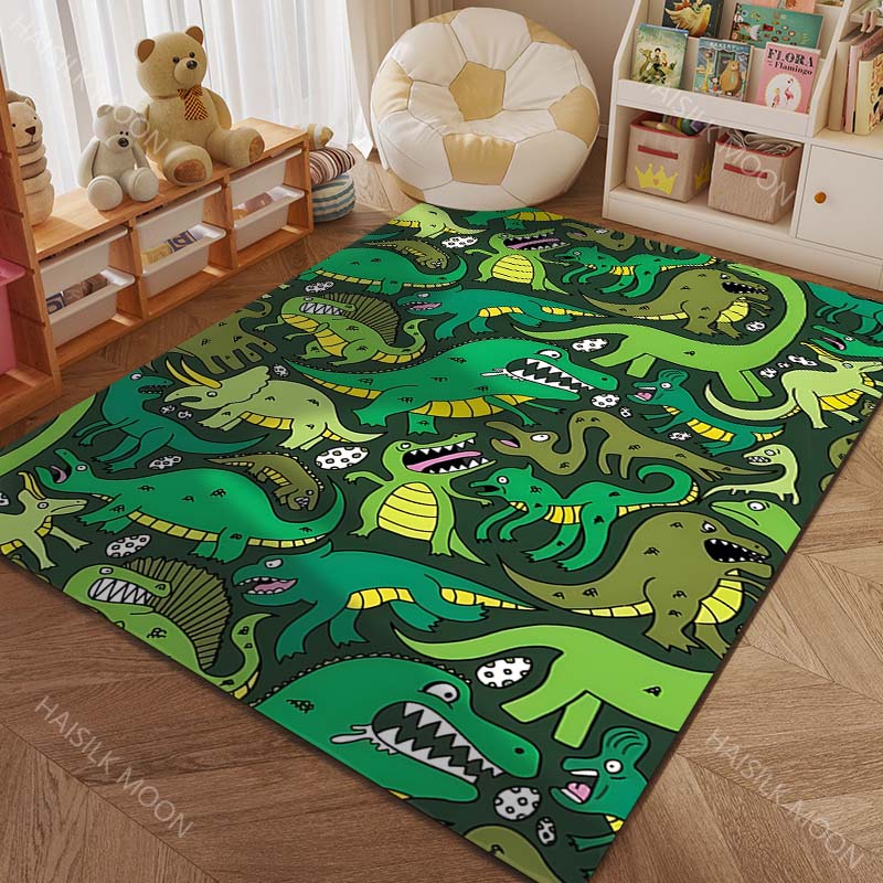 Cute Dinosaur World Cartoon Print Carpet for Living Room Bedroom Sofa Doormat Home Decor Area Rug Non-slip Floor Mat for Gifts