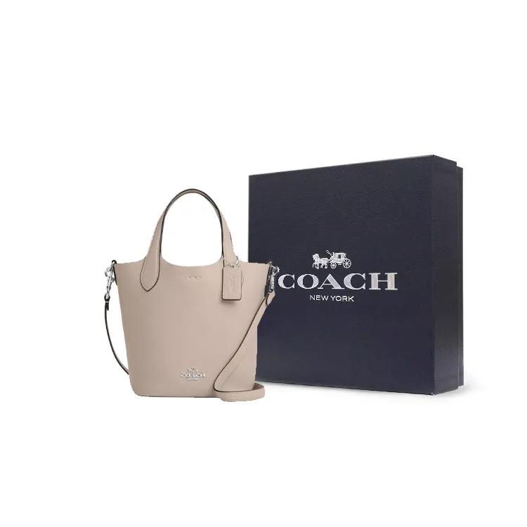 Coach Hanna Double Sided Leather Bucket Bag , Portable Crossbody Bag , Shoulder Bag Small Women's Beige (Unisex) Handbags CR168 SVVFS
