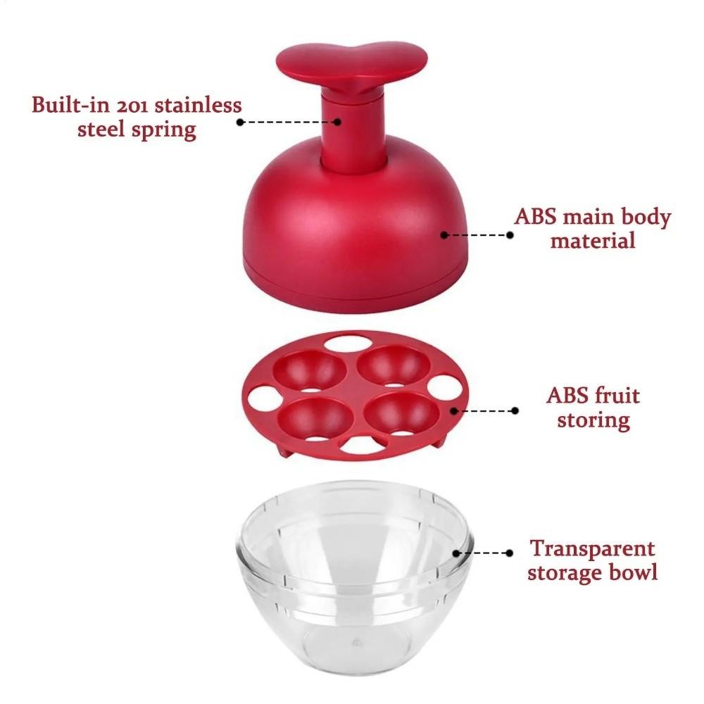 Entkerner Werkzeuge Kunststoff Kirschentkerner Tragbar Abnehmbar Fruchtentkerner Vier Löcher Praktischer Olivenentkerner Lebensmittelzubereitung