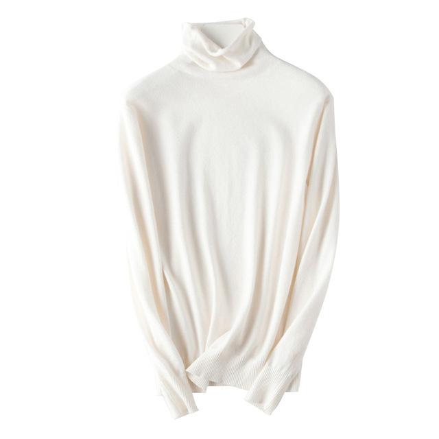 Podzim Zimní Svetr Rolák Slim Fit Basic Pulovry Móda Korejské Pletené Topy Spodní části Dámské Svetry Strečové Svetry