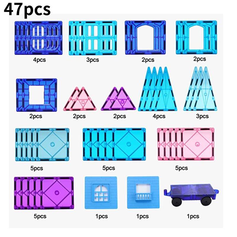 

Магнитные строительные блоки Детские игрушки 3D Замок принцессы Обучающая игрушка Образовательная 47 Pcs