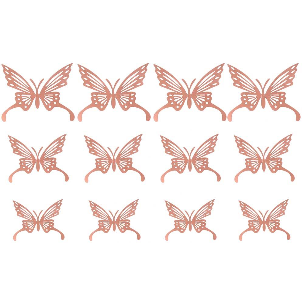 Ornament Home Decoration Gold Silver Rose Gold 3D Hollow Butterfly Wall Stickers Mariposas Decals