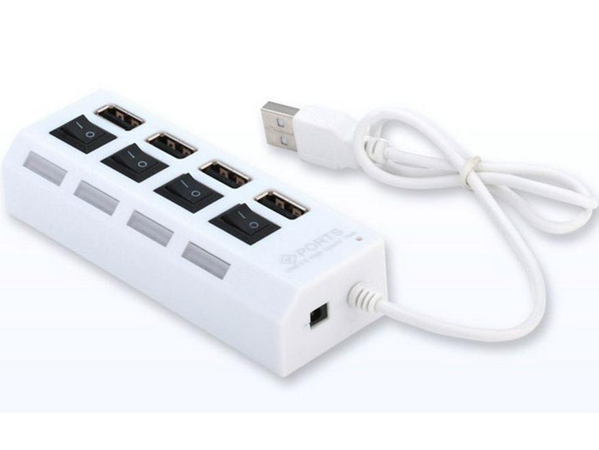 

7-портовый USB-концентратор-удлинитель с подсветкой, черный и белый, 4-портовая док-станция расширения