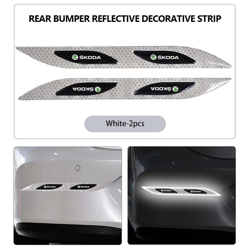 For Skoda Car Styling Trunk Bumper Warning Safety Sticker Reflective Strip Kamiq Karoq Octavia 2 3 Rapid Scala Kami Fabia VII  CX3