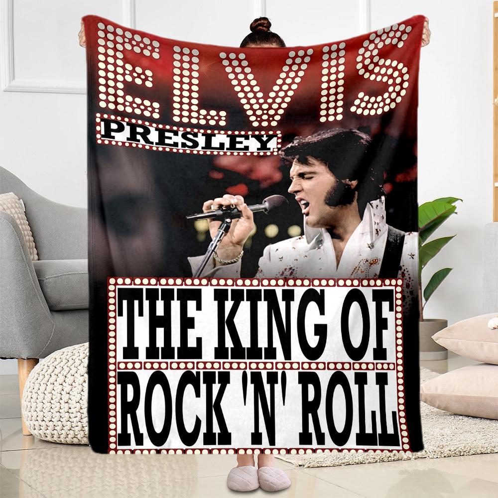 Elvis Presley: Rock 'n' Roll König Decke Bequem Geeignet für Bettwäsche Stuhl Bett Vier Jahreszeiten Universell Digitaldruck