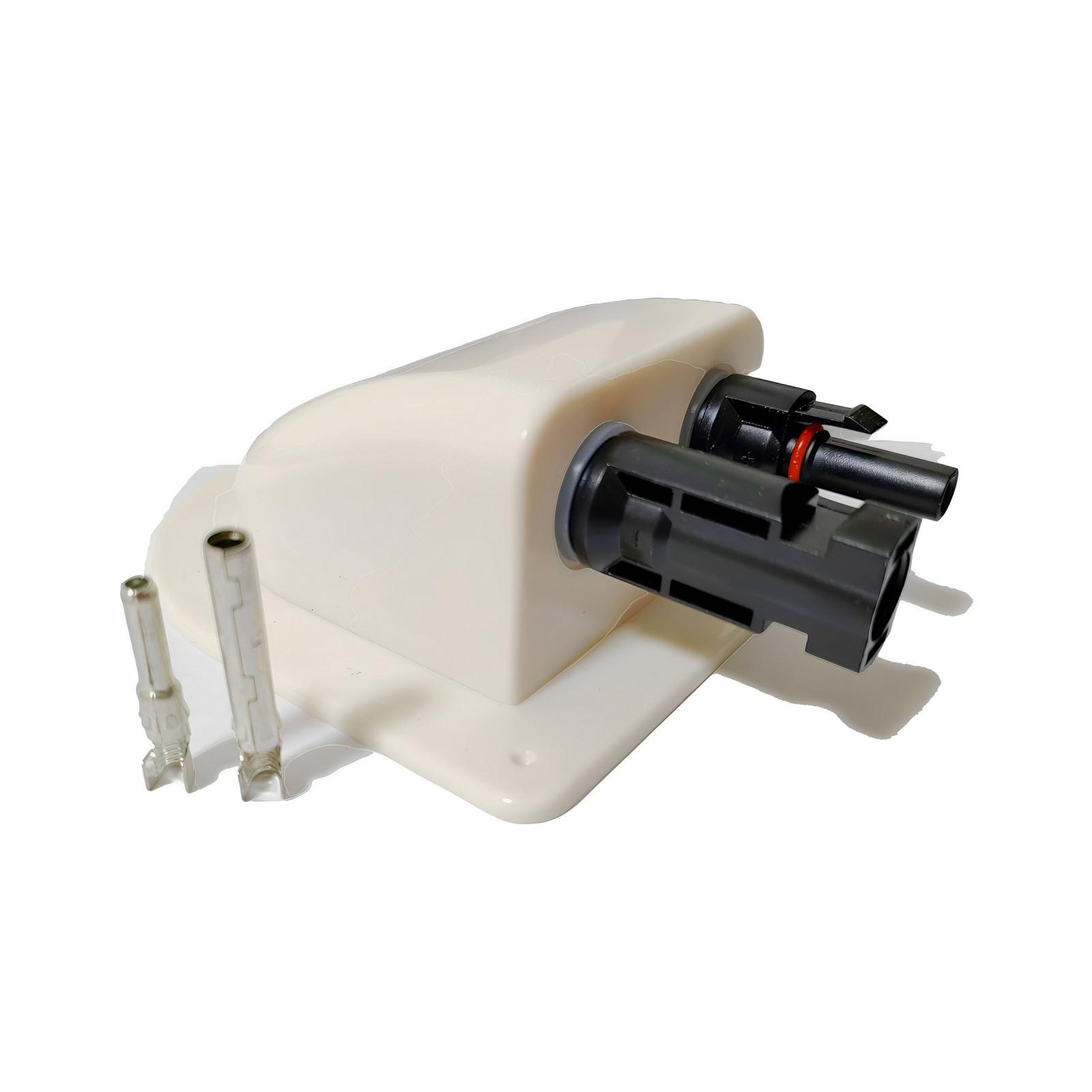 

Solar Connections Box With Terminal Roof Guides Waterproof Solar Double Cable Gland Guide Solar Cable Entry Junction Box білий