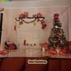 Merry Christmas Day Living Room Decoration Photography Backdrops Fireplace Winter Wedding Party New Years Photo Background XH-83