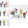 Rose Artificial Plant Gift For Valentines Day Home Decor With Faux Pearl Accents