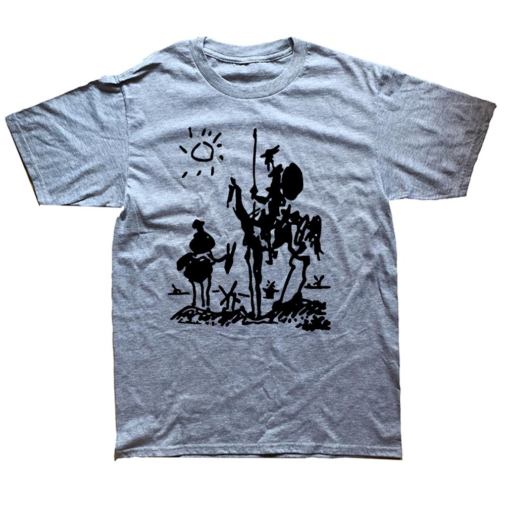 Men's T-Shirts Picasso Art Painting Funny Cotton Tee Shirt Short Sleeve Don Quixote knight T Shirts Clothes Birthday Present