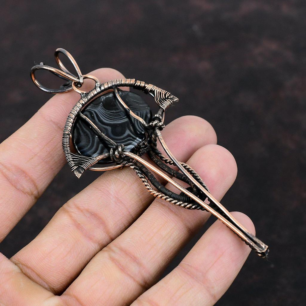 Psilomelane Pendant Copper Wire Wrapped Jewelry Gemstone Pendant Brand New Copper Pendant Handmade Jewelry Designer Pendant Gift For Mother